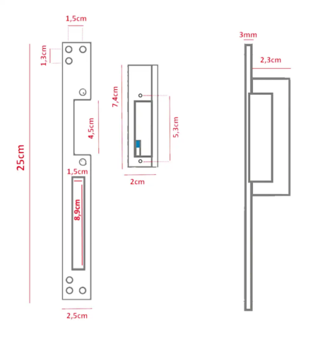 serratura elettromagnetica , incontro elettrico con scrocco regolabile dadvu DV-S10AK